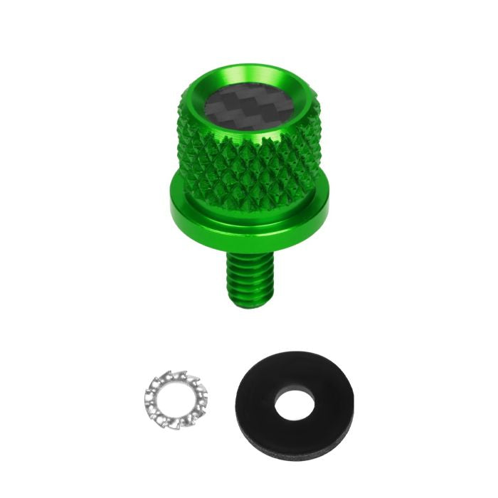 HogWorkz Custom Color Carbon Fiber 1/4" Knurled Seat Bolt / Screw Kit for Harley-Davidson® - HW121059