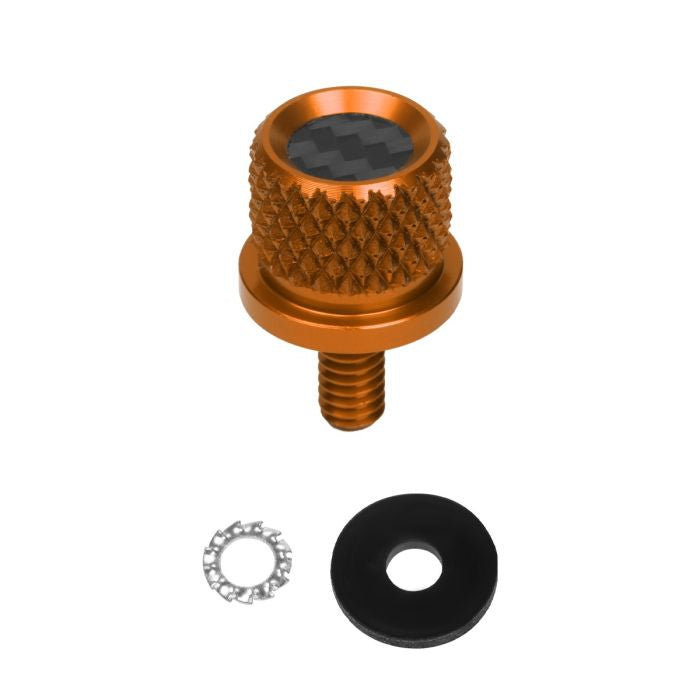 HogWorkz Custom Color Carbon Fiber 1/4" Knurled Seat Bolt / Screw Kit for Harley-Davidson® - HW121059