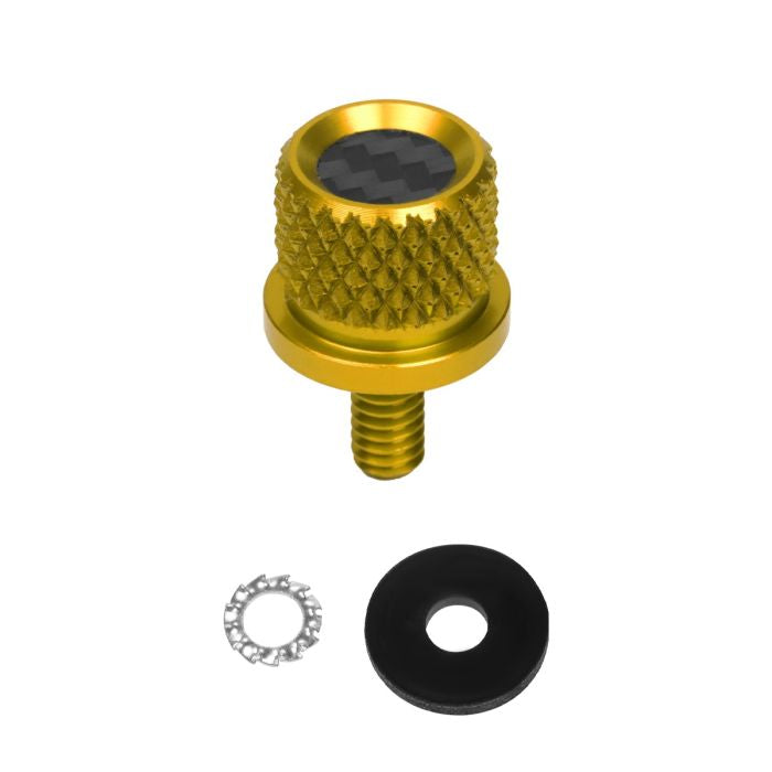 HogWorkz Custom Color Carbon Fiber 1/4" Knurled Seat Bolt / Screw Kit for Harley-Davidson® - HW121059
