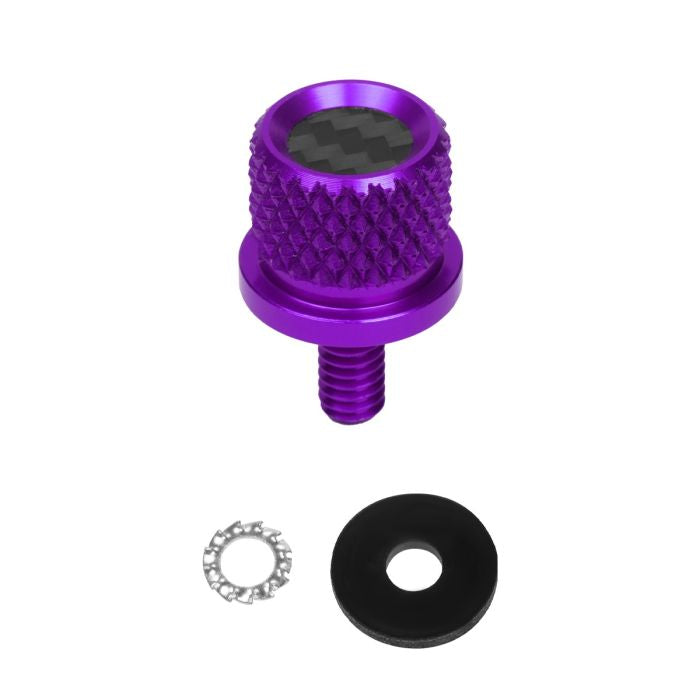 HogWorkz Custom Color Carbon Fiber 1/4" Knurled Seat Bolt / Screw Kit for Harley-Davidson® - HW121059
