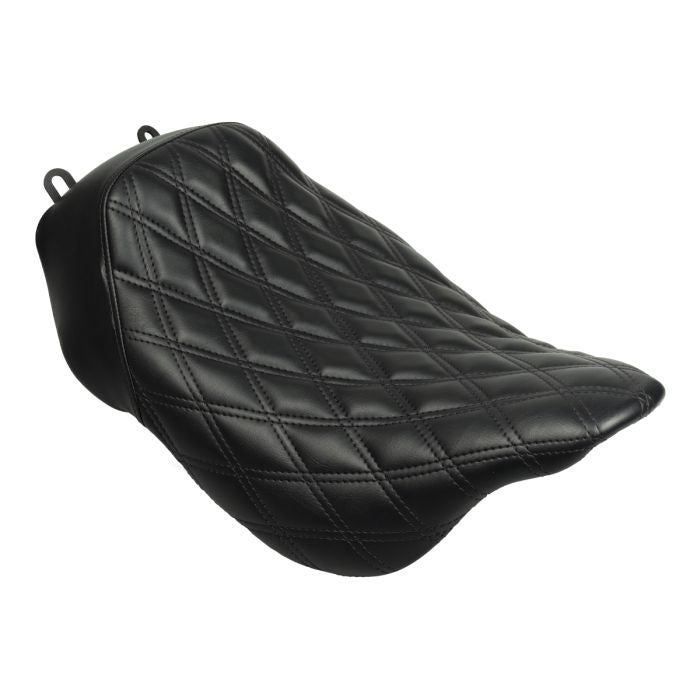 HogWorkz Alpha Solo Seat for Harley® Touring '08-'23 (Diamond / Black Stitch) - HW122023