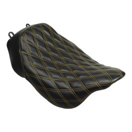 Alpha Solo Seat for Harley® Touring '08-'23 (Diamond / Gold Stitch)