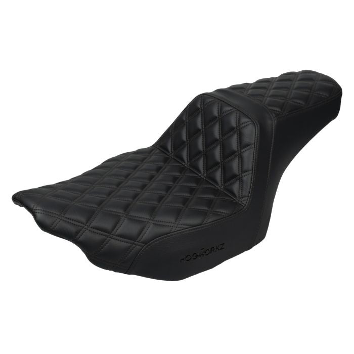 HogWorkz Rise Up Seat for Harley® Touring '23.5-'26 (Diamond / Black Stitch) - HW122030