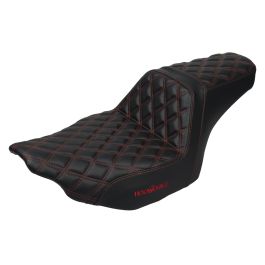 Rise Up Seat for Harley® Touring '23.5-'26 (Diamond / Red Stitch)