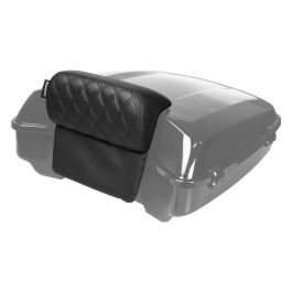 HOGWORKZ® Diamond Stitched Slim Tour Pack Backrest Pad | Black Stitching