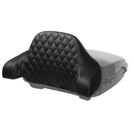 HOGWORKZ® Diamond Stitched Chopped Tour Pack Backrest Pad | Black Stitching