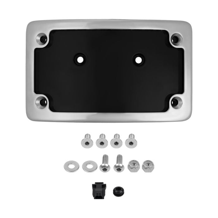 Universal LED Flush License Plate Mount for Harley-Davidson® Motorcycles - Chrome