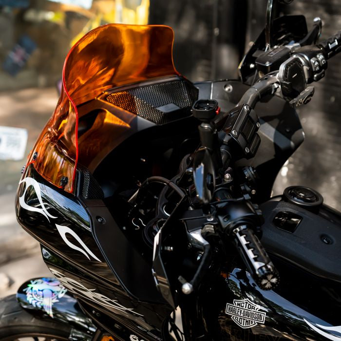 Custom Color HOGWORKZ® Flowz™ 8" Windshield for Harley® Low Rider ST '22-'26 - Orange