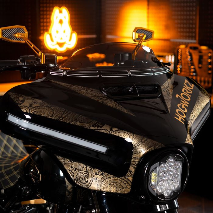 Custom Color HOGWORKZ® Flowz™ 5" Windshield for Harley® Touring '14-'23 - Smoke