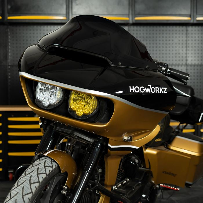 Custom Color HOGWORKZ® Flowz™ 9" Windshield for Harley® Road Glide '15-'23 - Dark Smoke