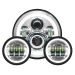7" LED Chrome HALOMAKER® Headlight w/ Auxiliary Passing Lamps for Indian® Motorcycles