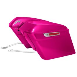 Color Matched Stretched Saddlebag Conversion Kit w/ Chrome Hardware for Harley® Softail '84-'17