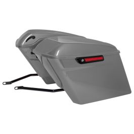 Color Matched Stretched Saddlebag Conversion Kit w/ Black Hardware for Harley® Softail '84-'17