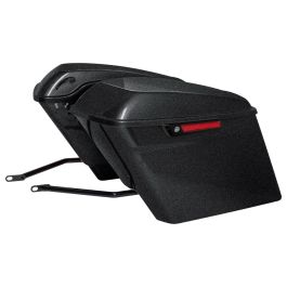 Color Matched Stretched Saddlebag Conversion Kit w/ Black Hardware for Harley® Softail '84-'17