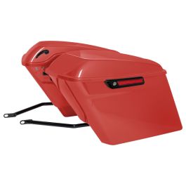 Color Matched Stretched Saddlebag Conversion Kit w/ Black Hardware for Harley® Softail '84-'17