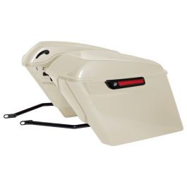 Color Matched Stretched Saddlebag Conversion Kit w/ Black Hardware for Harley® Softail '84-'17