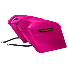 Color Matched Stretched Saddlebag Conversion Kit w/ Black Hardware for Harley® Softail '84-'17