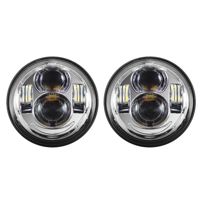 HogWorkz 4.65" Chrome LED Headlight for '08-'17 Harley® Dyna Fat Bob - HW195207