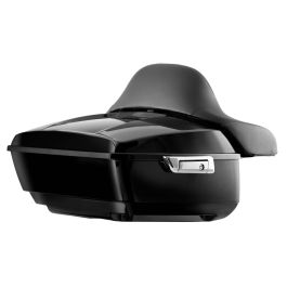 Vivid Black King Tour Pack w/ Full Backrest & Chrome Hardware for Harley® Touring '97-'26