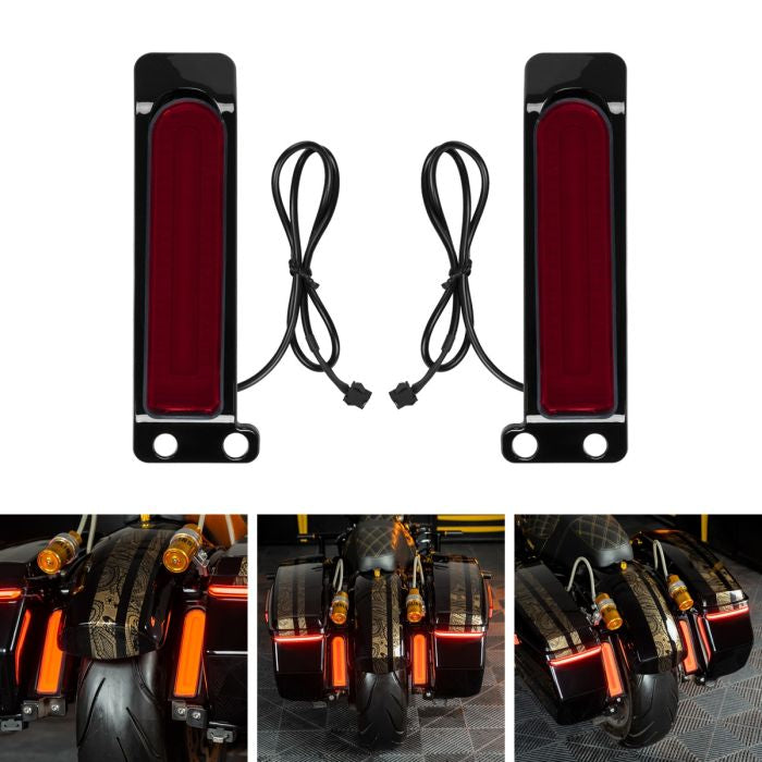 HogWorkz Fuze™ LED Saddlebag Filler Inserts for Harley® Touring '14-'23 | Red Lens - HW307048 - HW307048