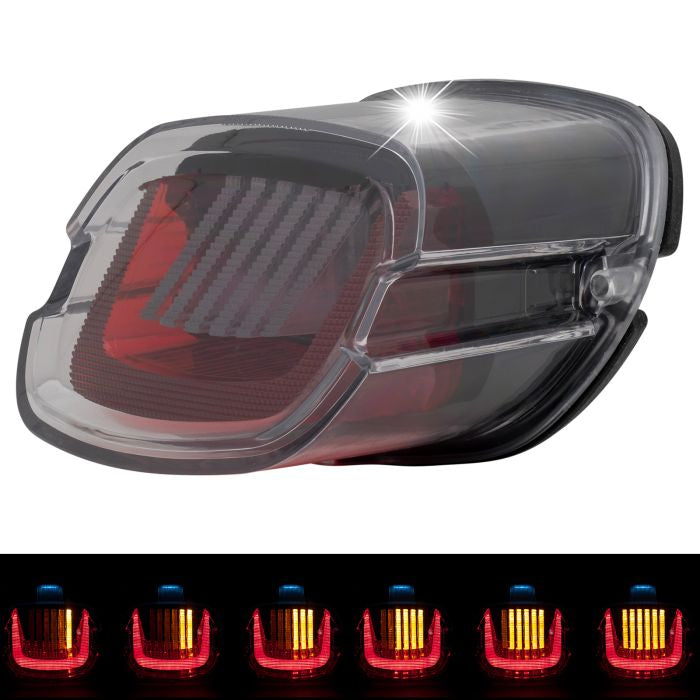 HogWorkz Uproar Sequential & Strobe LED Taillight w/ Plate Light | Clear - HW307112
