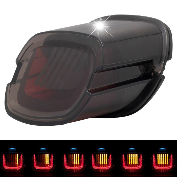 HogWorkz Uproar Sequential & Strobe LED Taillight w/ Plate Light | Smoked - HW307114