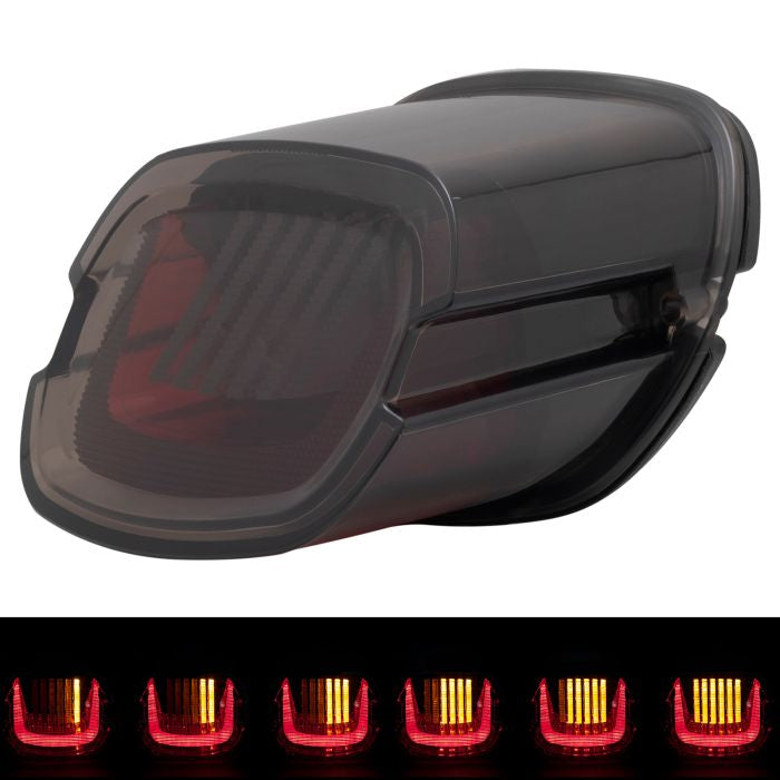 HogWorkz Uproar Sequential & Strobe LED Taillight w/out Plate Light | Smoked - HW307115