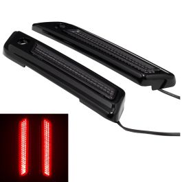 Black Saddlebag LED Latch Coverz™ for Harley® Touring '14-'23 | Smoked Lens