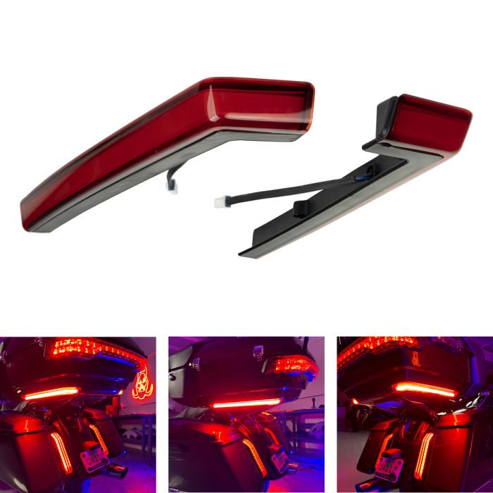 HogWorkz Lumipro™ LED Side Markers for Harley® '14-'23 OEM King Tour Pack - Red - HW307329