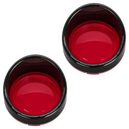 Visor Turn Signal Trim Rings for Harley-Davidson® Models | 1157 Bullet Style Lens ( Black / Red )