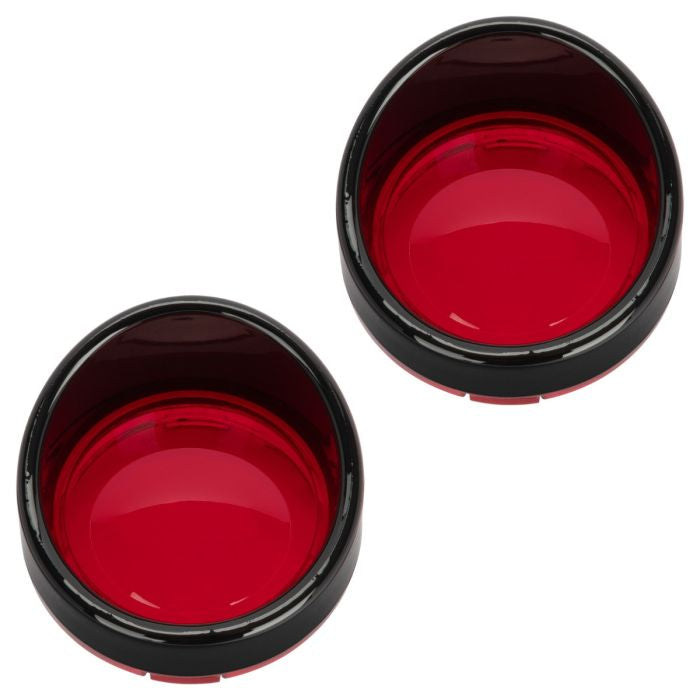 HogWorkz Visor Turn Signal Trim Rings for Harley-Davidson® Models | 1157 Bullet Style Lens ( Black / Red ) - HW131410