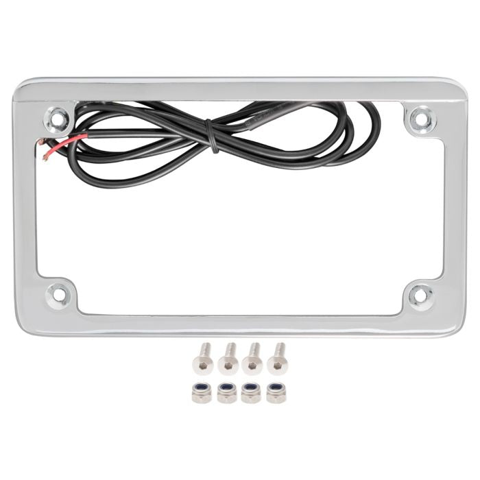 LED Low Profile License Plate Frame for Harley-Davidson® Motorcycles - Chrome