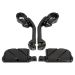 Long Angled Adjustable Highway Foot Pegs & Clamps | Black