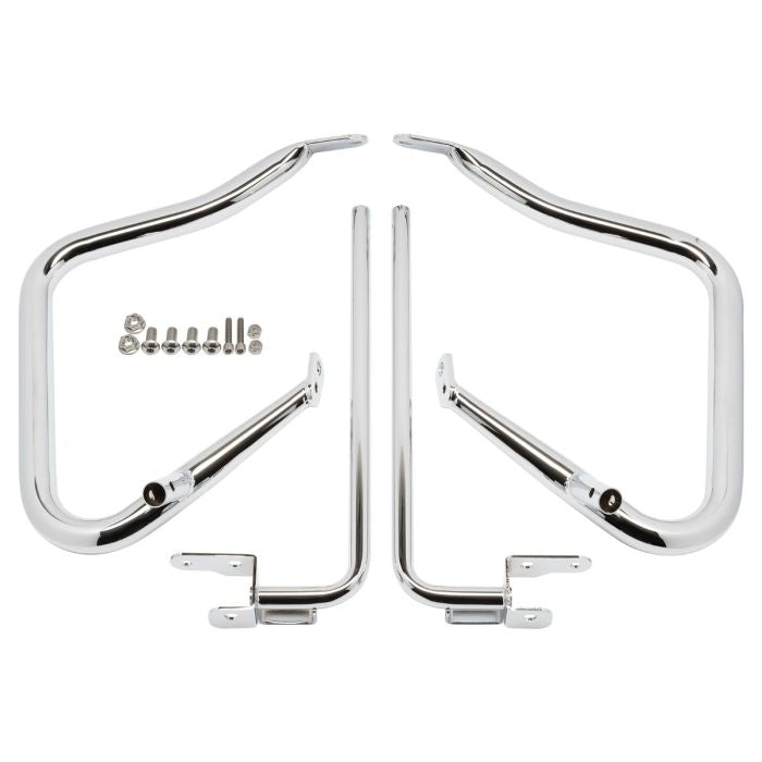 HOGWORKZ® 1.25" PORK CHOP Saddlebag Guards for Harley® Touring '14-'23 - Chrome