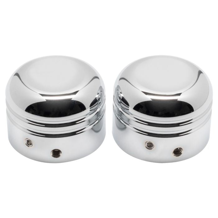 HogWorkz Contrast Cut Black Front Axle Nut Covers for Harley-Davidson® Motorcycles - HW163016 - HW163017