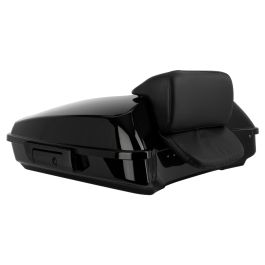 Vivid Black Razor Tour Pack w/ Slim Backrest & Black Hardware for Harley® Touring '97-'26