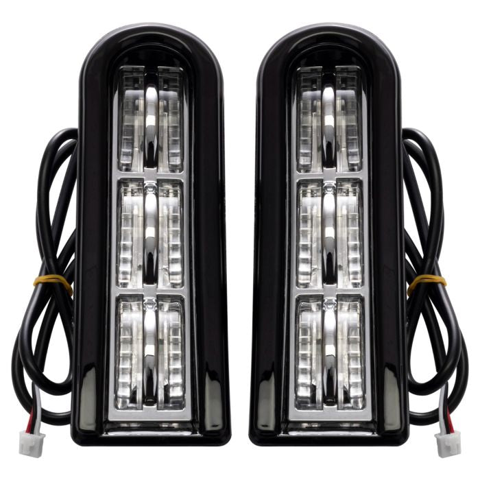 HogWorkz LED Saddlebag Filler Inserts (Run/Brake) in Black for Harley® Touring '14-'23 - HW307020