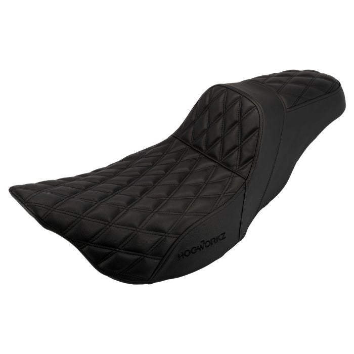 HogWorkz Rise Up Seat for Harley® Touring '08-'23 (Diamond / Black Stitch) - HW122001