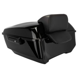 Vivid Black King Tour Pack w/ Slim Backrest & Black Hardware for Harley® Touring '97-'26