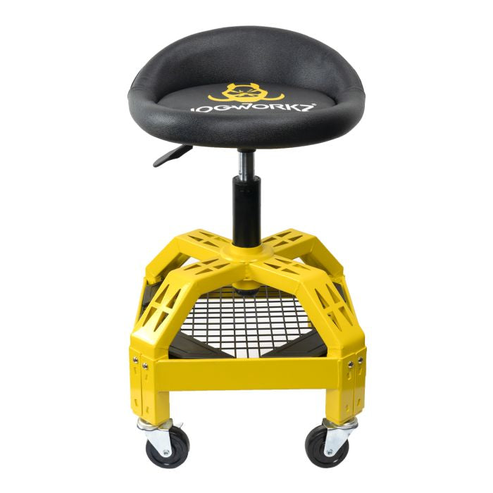 HOGWORKZ® Logo Adjustable Rolling Shop Stool with Casters