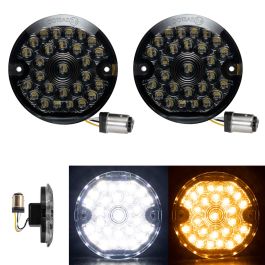 HOGWORKZ® Pro Grid LED Front Turn Signals for Harley-Davidson® | 1157 Base, Flat Lens