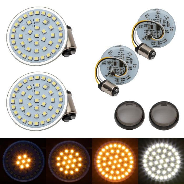 HogWorkz Sequentialz LED Front Turn Signals for Harley-Davidson® | 1157 Base, Bullet Lens - HW307023