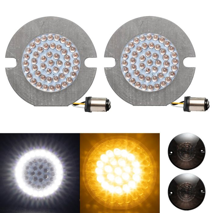 HogWorkz HALOMAKER® LED Front Turn Signals for Harley-Davidson® | 1157 Base, Flat Lens - HW307004