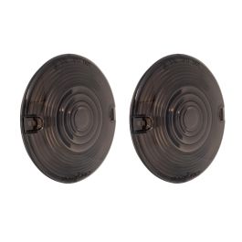 HOGWORKZ® Smoked Turn Signal Pancake Style Lens Covers for Harley-Davidson®