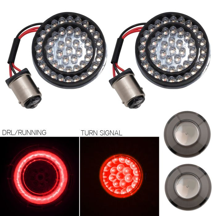 HogWorkz HALOMAKER® LED Rear Turn Signals for Harley-Davidson® | 1157 Base, Bullet Lens - HW307002