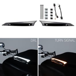 HOGWORKZ® Lumipro™ LED Windshield Trim Lights for Harley® Road Glide '15-'23 | Black