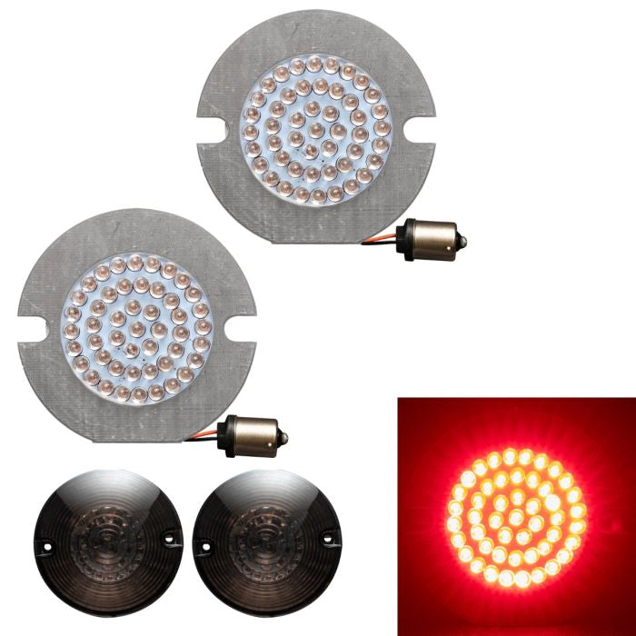 HogWorkz LED Rear Turn Signals for Harley-Davidson® | 1156 Base, Flat Lens - HW307007