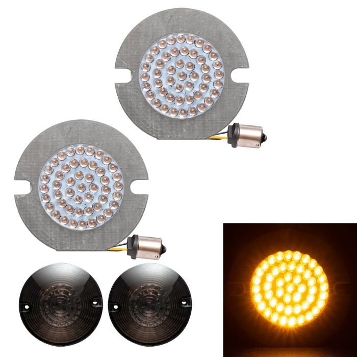 HogWorkz LED Rear Turn Signals for Harley-Davidson® | 1156 Base, Flat Lens - HW307005