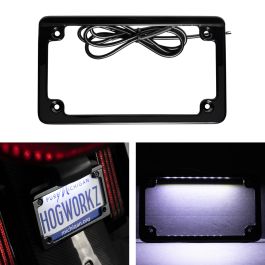 Black LED Low Profile License Plate Frame for Harley-Davidson® Motorcycles