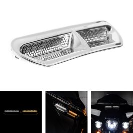 HOGWORKZ® Batwing LED Vent Insert (DRL / Turn Signal) | Chrome
